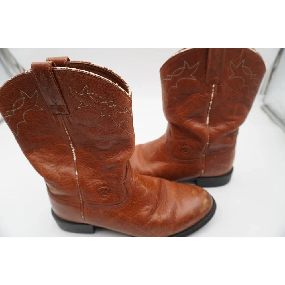 Ariat Heritage Style 35519 Roper Brown Leather Western Cowboy Boots Size 10EE
